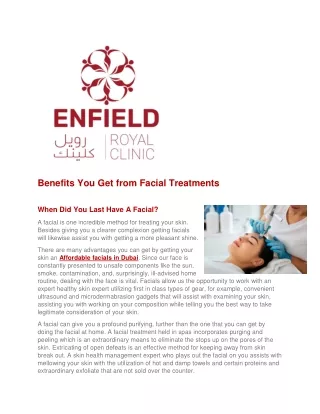 Benefits You Get from Facial Treatments