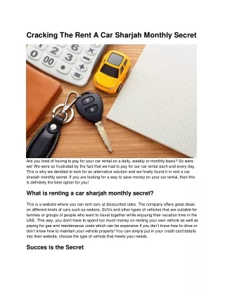 Cracking The Rent A Car Sharjah Monthly Secret