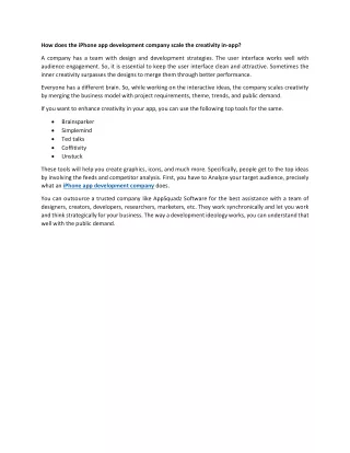 how does the iphone app development company scale