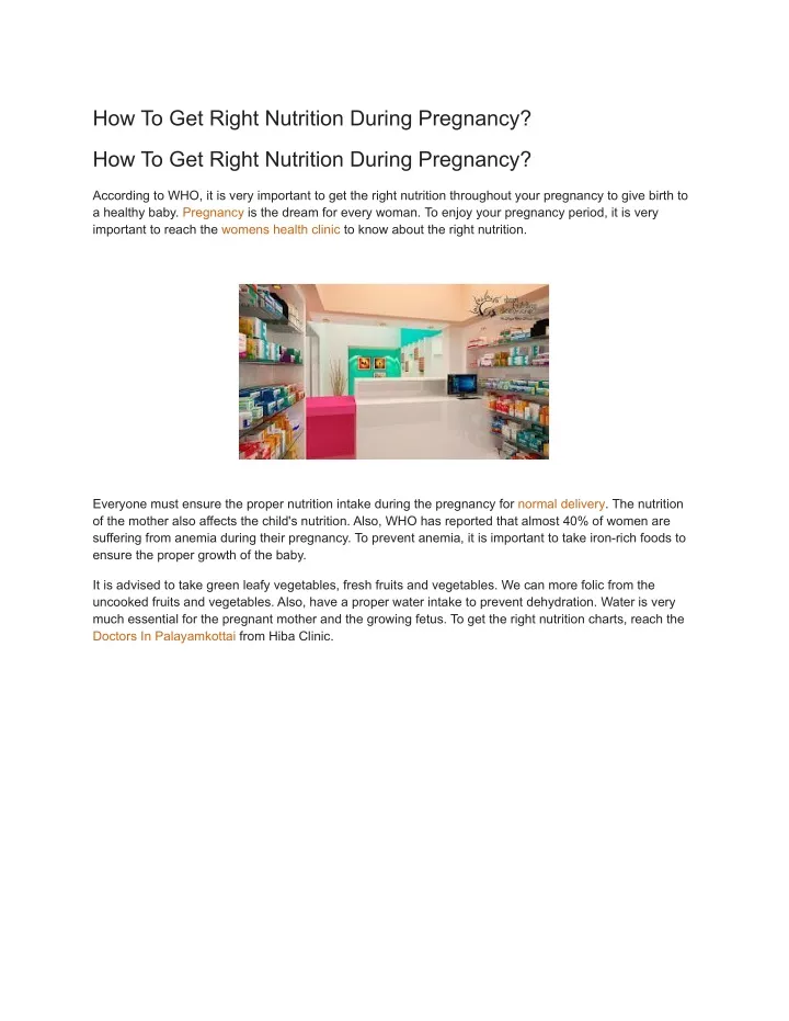 how to get right nutrition during pregnancy