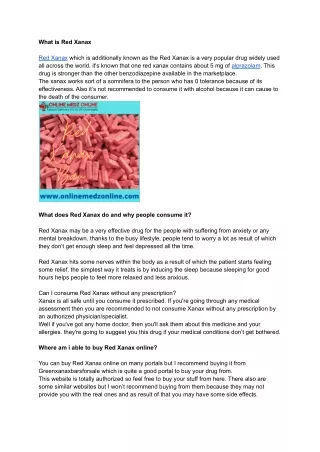 what is red xanax