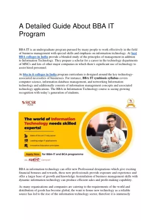a detailed guide about bba it program