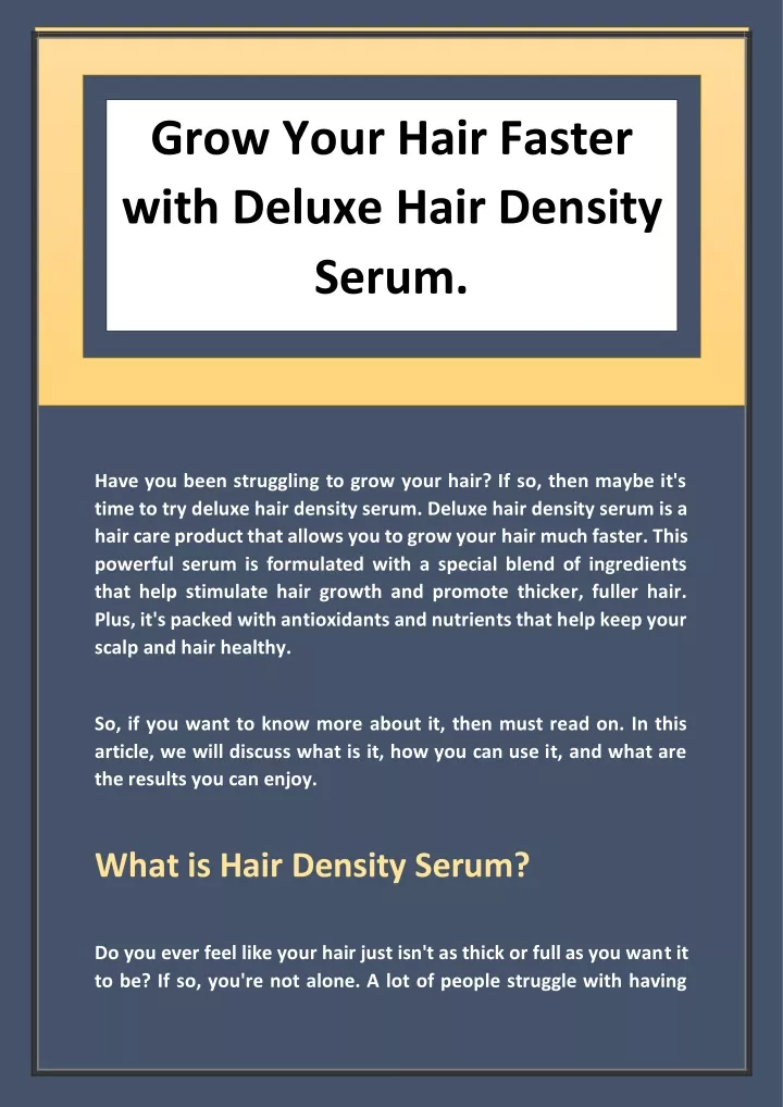 grow your hair faster with deluxe hair density