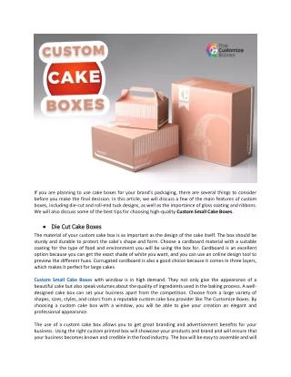 if you are planning to use cake boxes for your