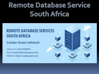 Remote Database Services South Africa