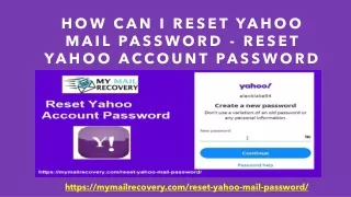 How Can I Reset Yahoo Mail Password - Reset Yahoo Account Password