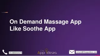 On Demand Massage App Like Soothe App