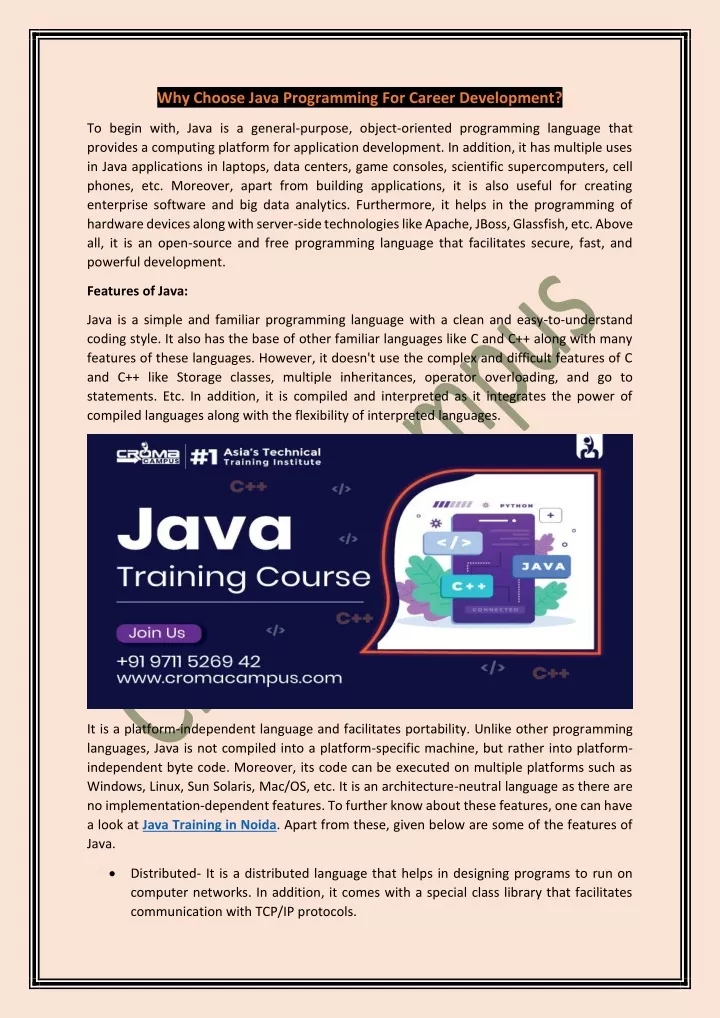 why choose java programming for career development