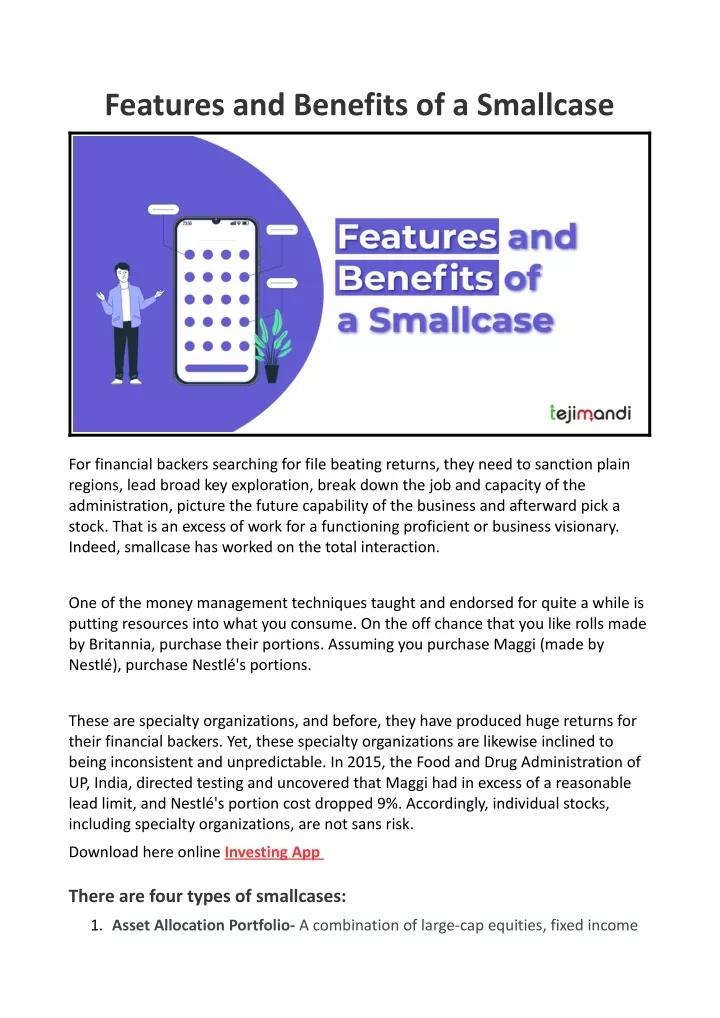 features and benefits of a smallcase