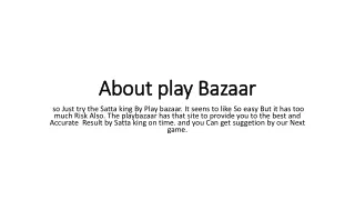about play bazaar