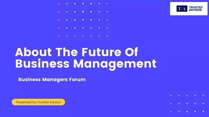 about the future of business management