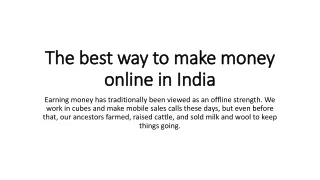 the best way to make money online in india