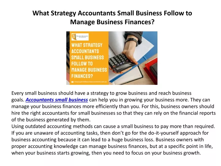 what strategy accountants small business follow