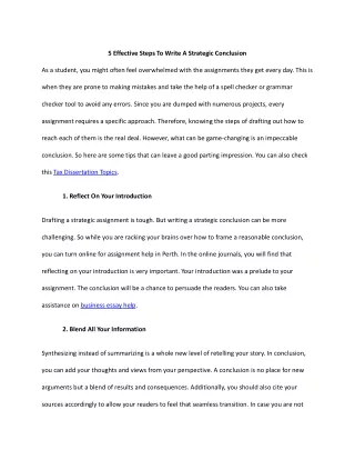 5 effective steps to write a strategic conclusion