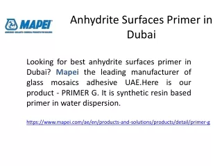 Anhydrite Surfaces Primer in Dubai