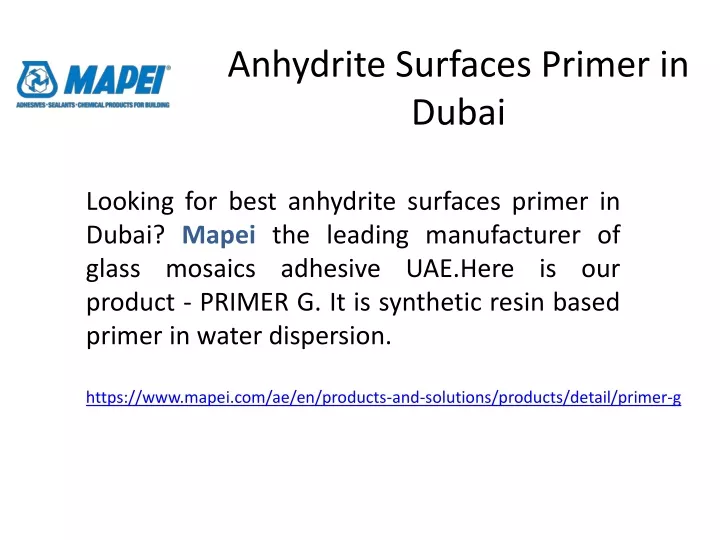 anhydrite surfaces primer in dubai