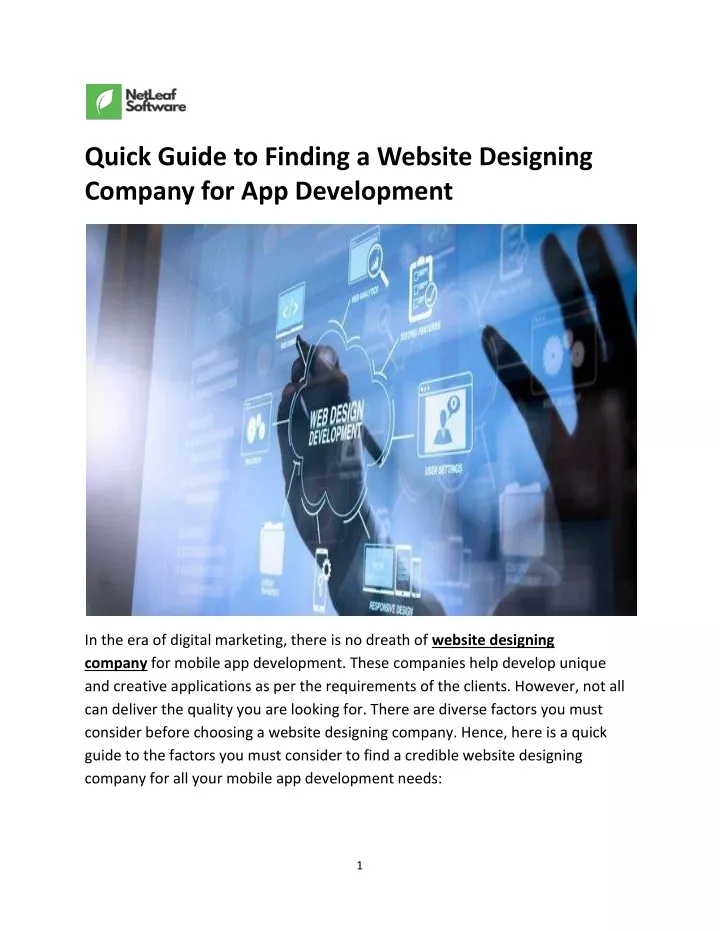 quick guide to finding a website designing