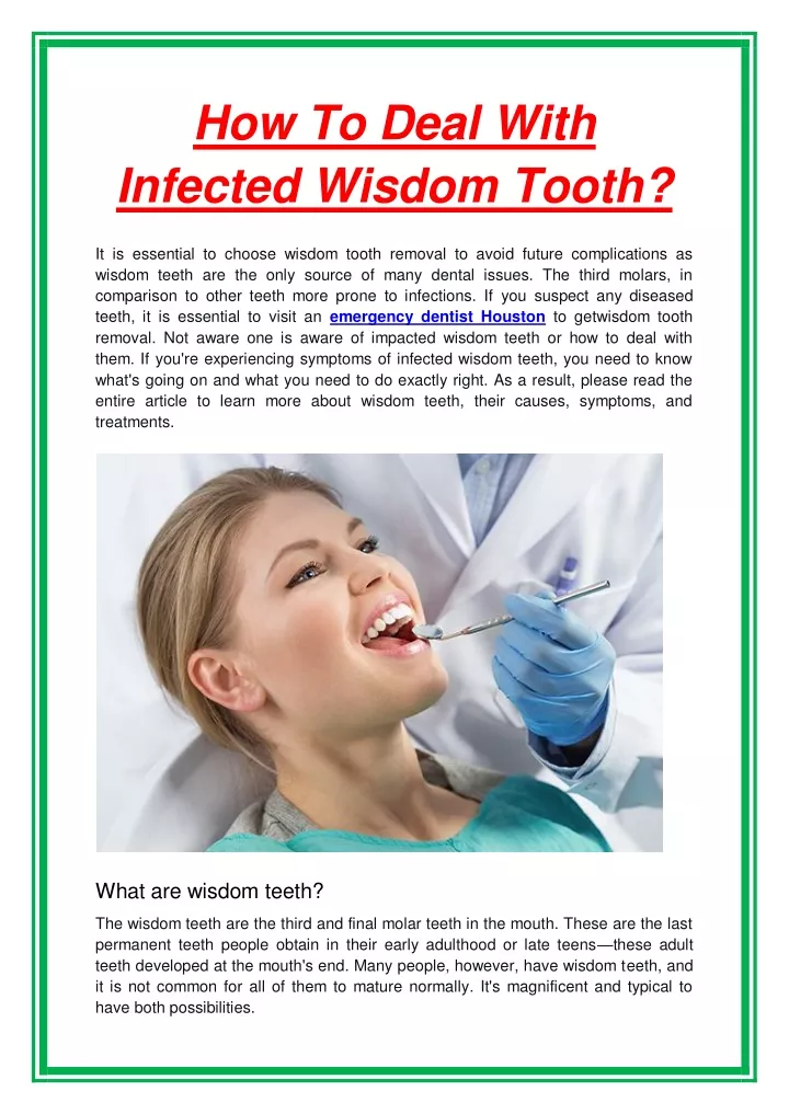 how to deal with infected wisdom tooth