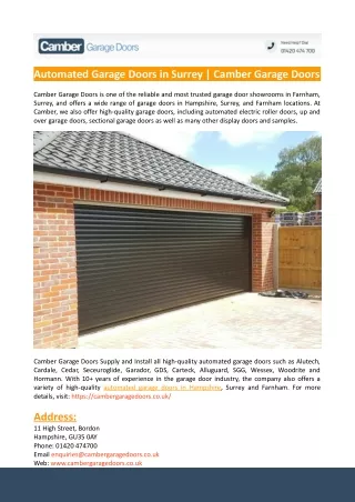 Automated Garage Doors in Surrey