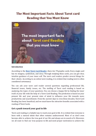 the most important facts about tarot card reading