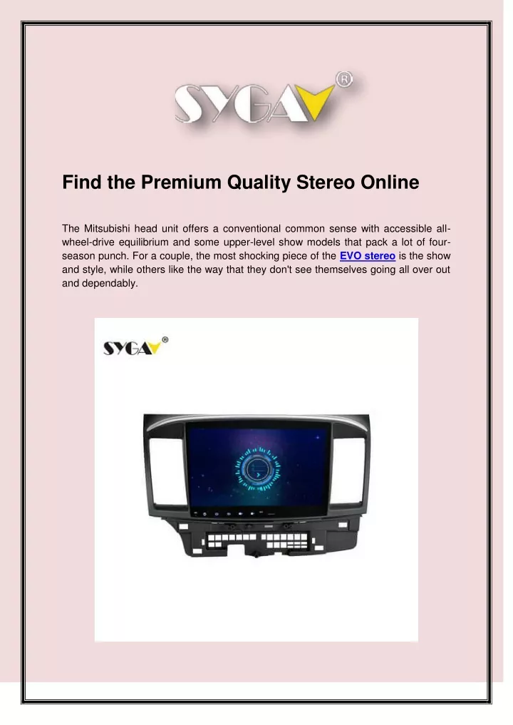 find the premium quality stereo online