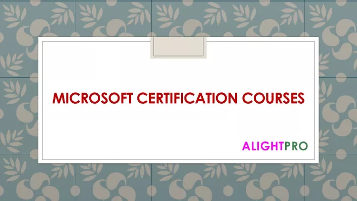 microsoft certification courses