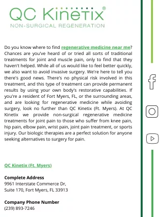 do you know where to find regenerative medicine