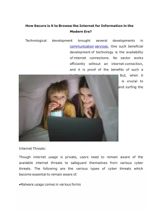 how secure is it to browse the internet