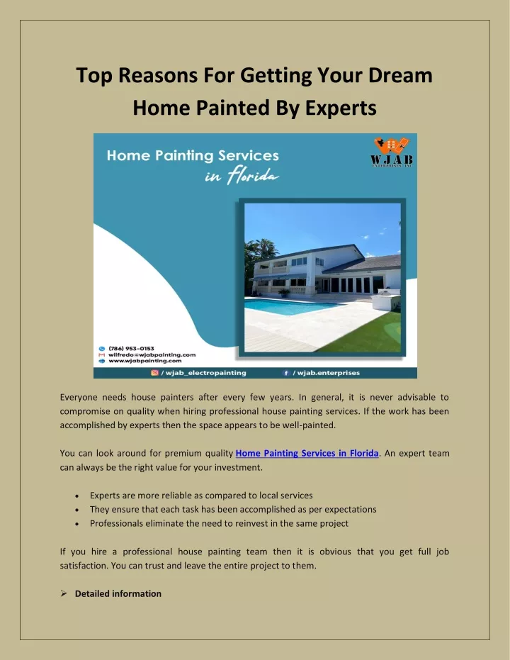 top reasons for getting your dream home painted