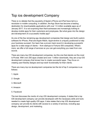 top ios development company