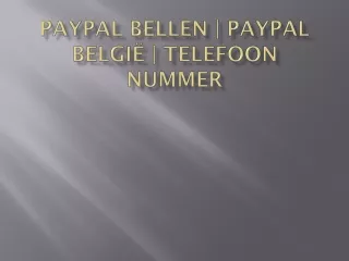 PayPal Bellen Belgie