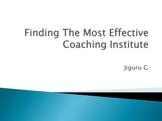 Jiguru G - Finding The Most Effective Coaching Institute