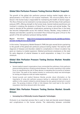 global skin perfusion pressure testing devices