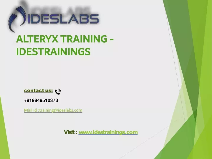 alteryx training idestrainings