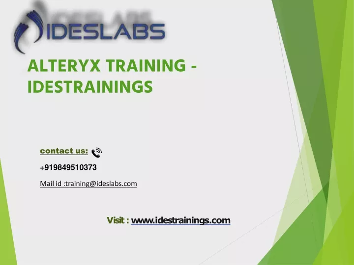 alteryx training idestrainings