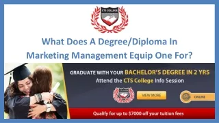 Pursue Degree/diploma in marketing management from Trinidad