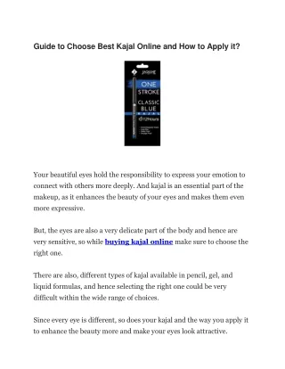 guide to choose best kajal online