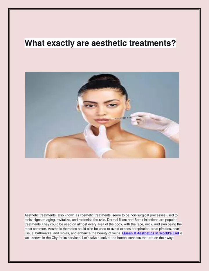 what exactly are aesthetic treatments