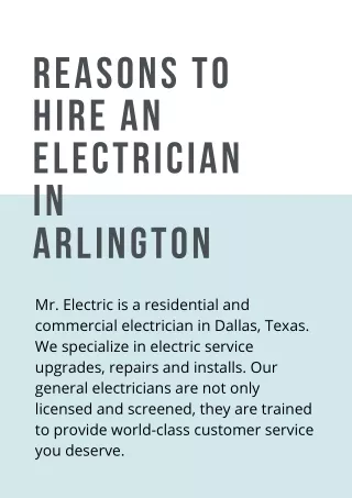 Reasons to Hire Electrician in Arlington