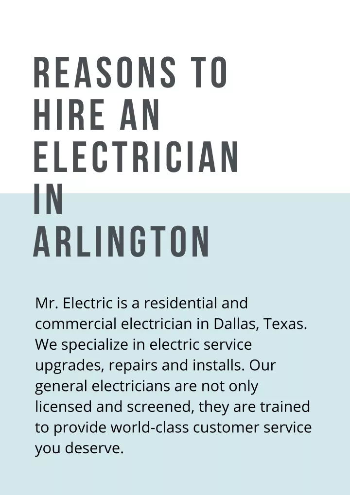 reasons to hire an electrician in arlington