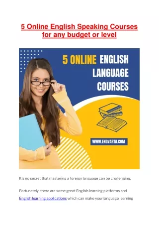 5 Online English Speaking Courses