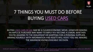 USED CARS FOR SALE - 7 THINGS YOU MUST DO BEFORE BUYING USED CARS​