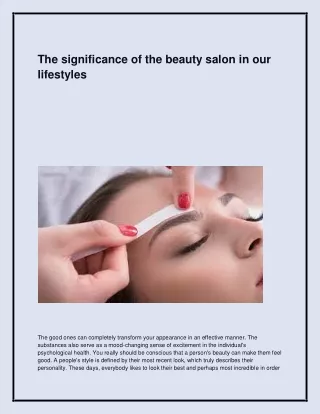 the significance of the beauty salon