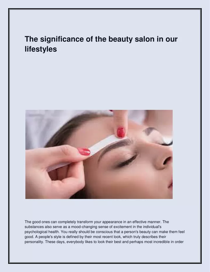 the significance of the beauty salon