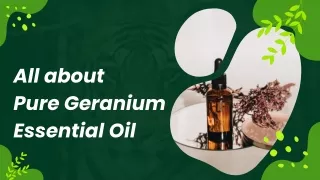 All about  Pure Geranium Essential Oil | Glow