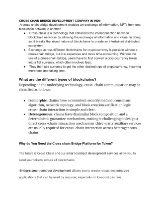 cross chain bridge development company in indi