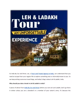 leh & ladakh tour an unforgettable experience