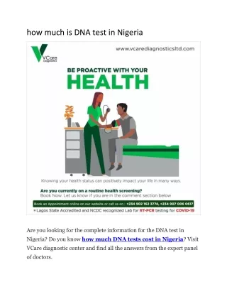 how much is DNA test in Nigeria
