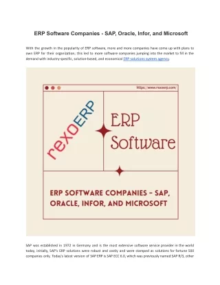erp software companies sap oracle infor