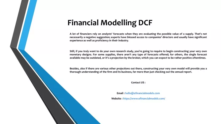 financial modelling dcf